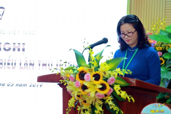 GS.TS. Nguyễn Thị Lan – Chi hội trưởng Chi hội Nữ trí thức Học viện Nông nghiệp Việt Nam phát biểu tại Hội nghị 